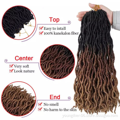 Gypsy Faux Locs Braid Most Natural Crochet Braid Goddess Faux Gypsy Locs Fiber Synthetic Hair African  Hair Extension
